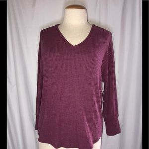 Silverwear V-neck longsleeve waffle fabric